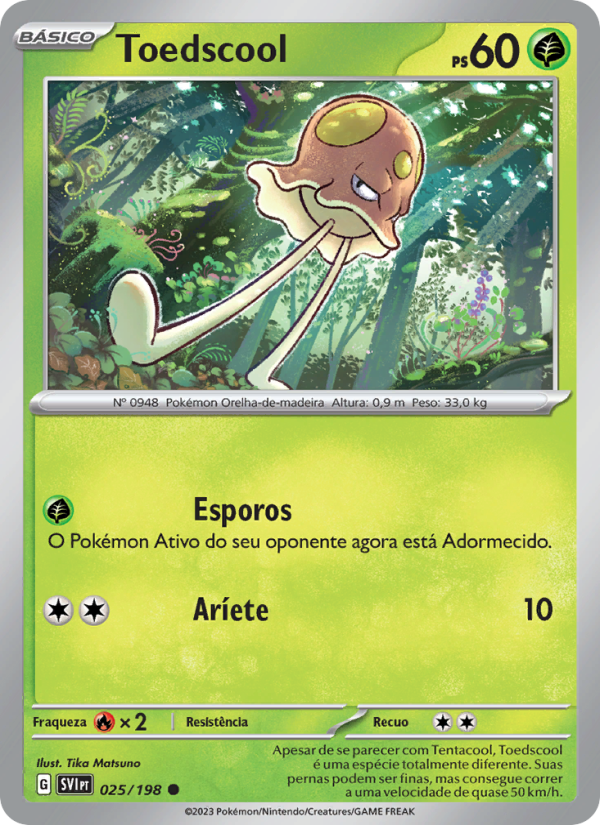 Toedscool 025 — Escarlate e Violeta (Portuguese Pokémon TCG card)