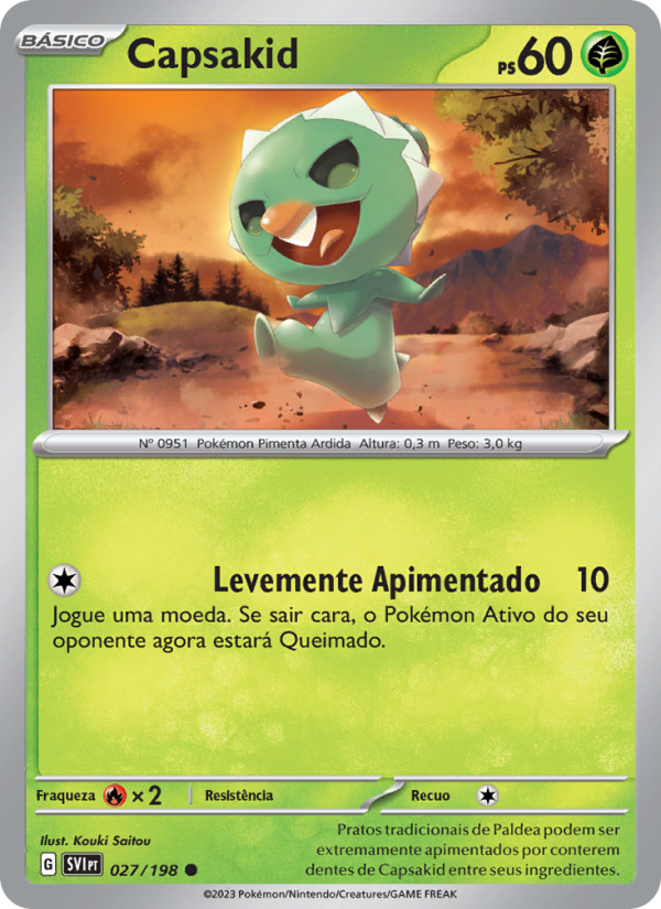 Capsakid 027 — Escarlate e Violeta (Portuguese Pokémon TCG card)