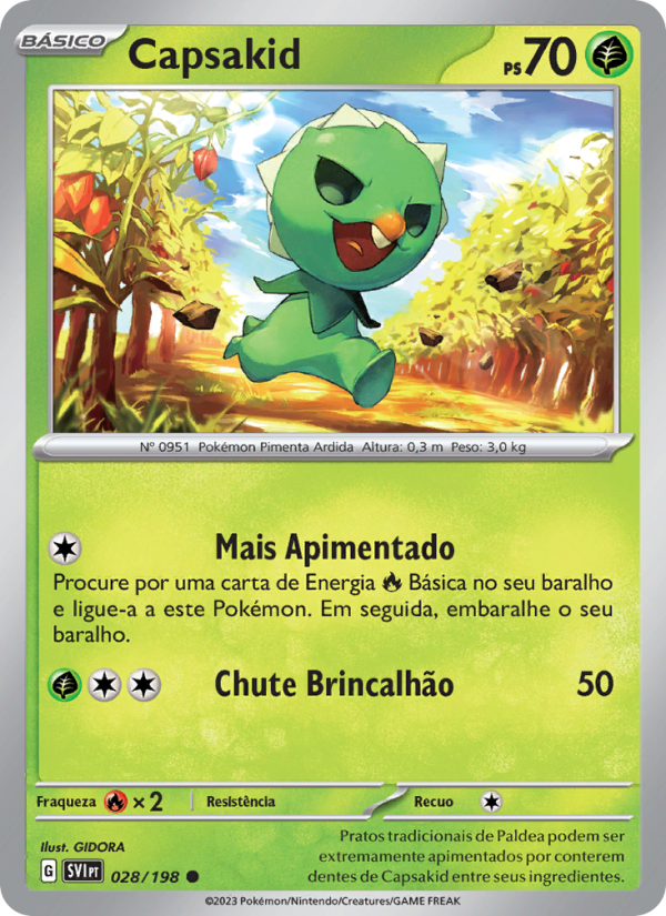 Capsakid 028 — Escarlate e Violeta (Portuguese Pokémon TCG card)