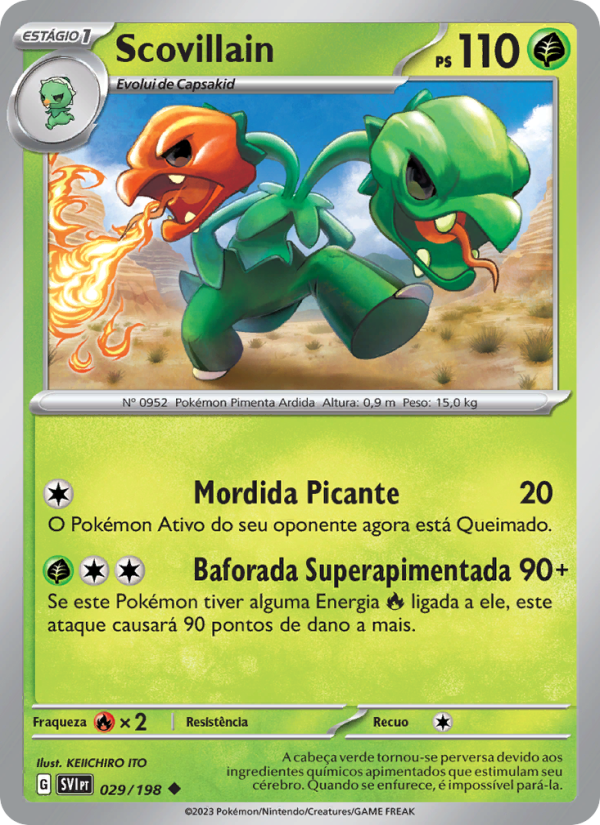 Scovillain 029 — Escarlate e Violeta (Portuguese Pokémon TCG card)