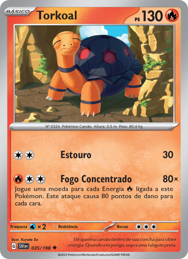 Torkoal 035 — Escarlate e Violeta (Portuguese Pokémon TCG card)