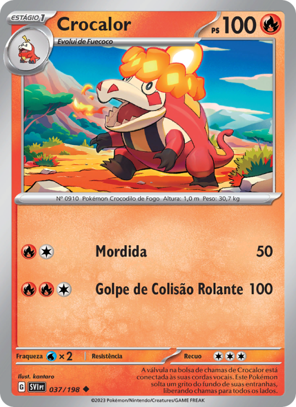 Crocalor 037 — Escarlate e Violeta (Portuguese Pokémon TCG card)