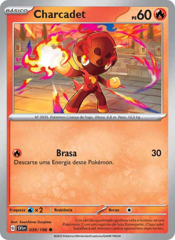 Charcadet 039 — Escarlate e Violeta (Portuguese Pokémon TCG card)