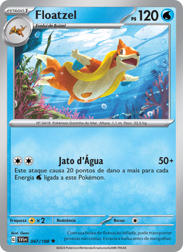 Floatzel 047 — Escarlate e Violeta (Portuguese Pokémon TCG card)