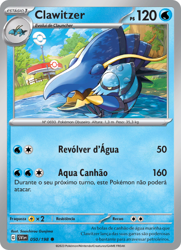 Clawitzer 050 — Escarlate e Violeta (Portuguese Pokémon TCG card)