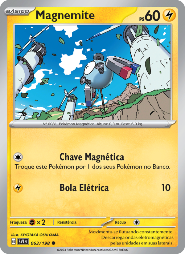 Magnemite 063 — Escarlate e Violeta (Portuguese Pokémon TCG card)