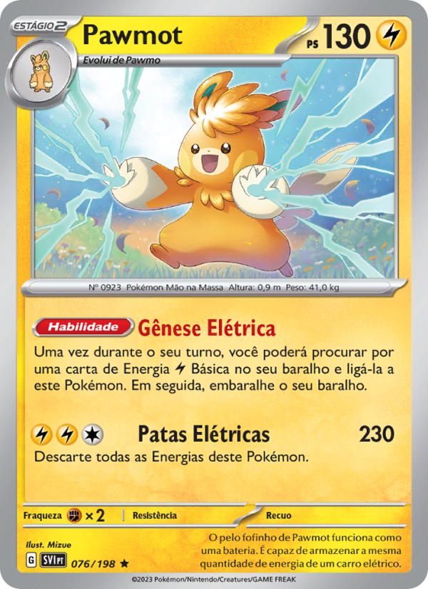 Pawmot 076 — Escarlate e Violeta (Portuguese Pokémon TCG card)