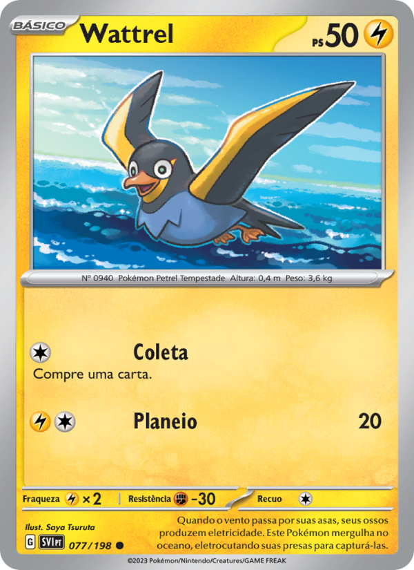 Wattrel 077 — Escarlate e Violeta (Portuguese Pokémon TCG card)