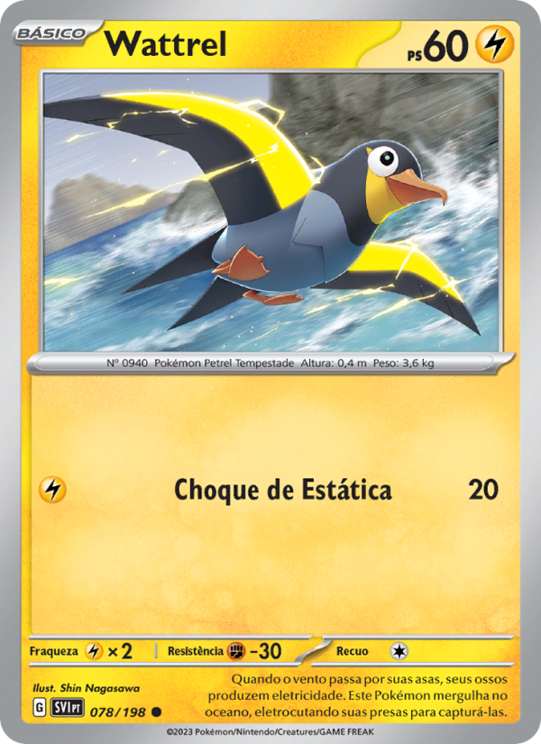 Wattrel 078 — Escarlate e Violeta (Portuguese Pokémon TCG card)