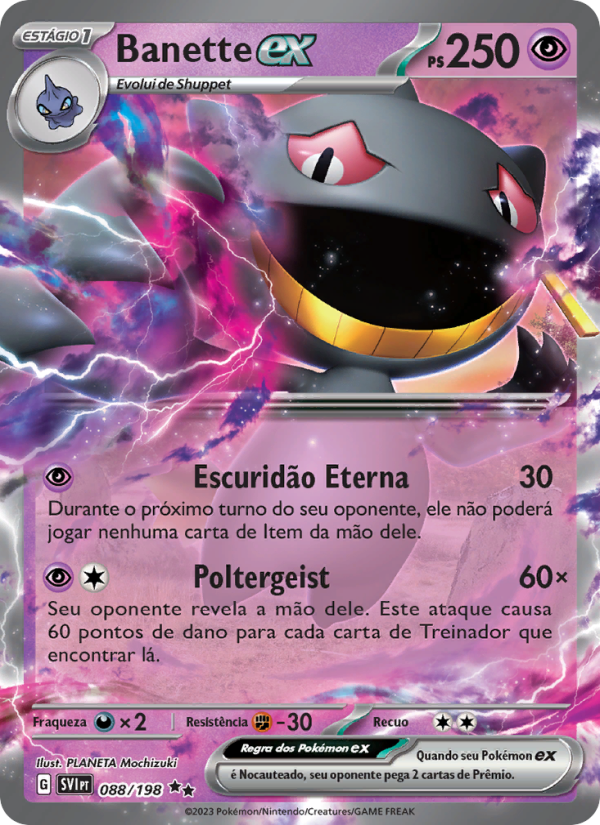 Banette ex 088 — Escarlate e Violeta (Portuguese Pokémon TCG card)
