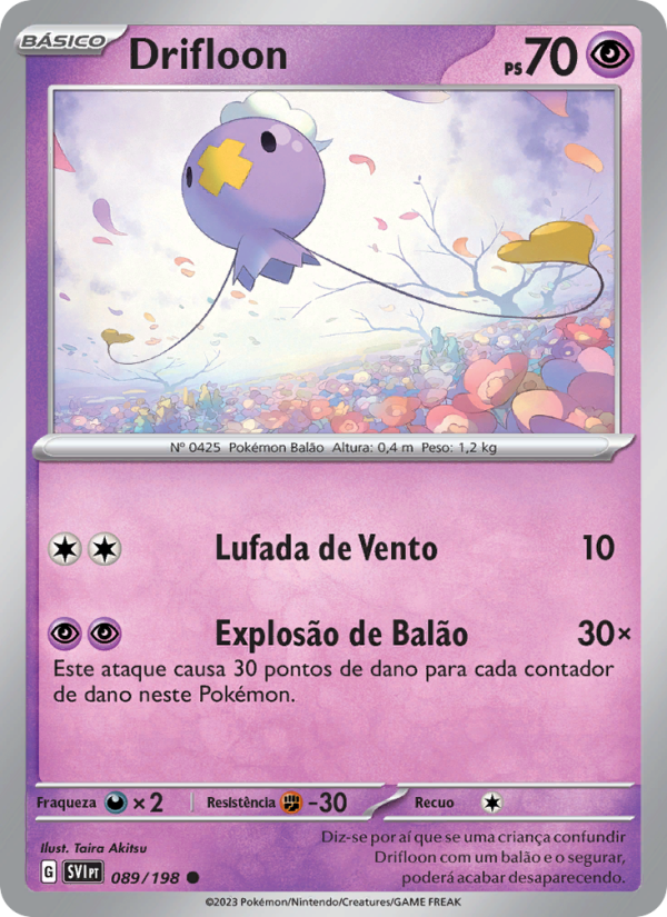 Drifloon 089 — Escarlate e Violeta (Portuguese Pokémon TCG card)