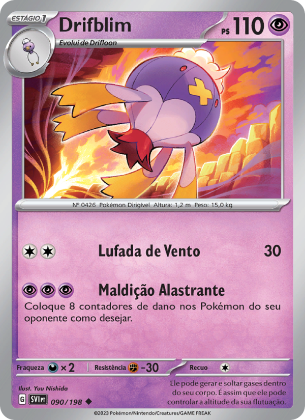 Drifblim 090 — Escarlate e Violeta (Portuguese Pokémon TCG card)