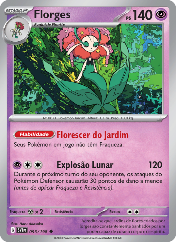 Florges 093 — Escarlate e Violeta (Portuguese Pokémon TCG card)