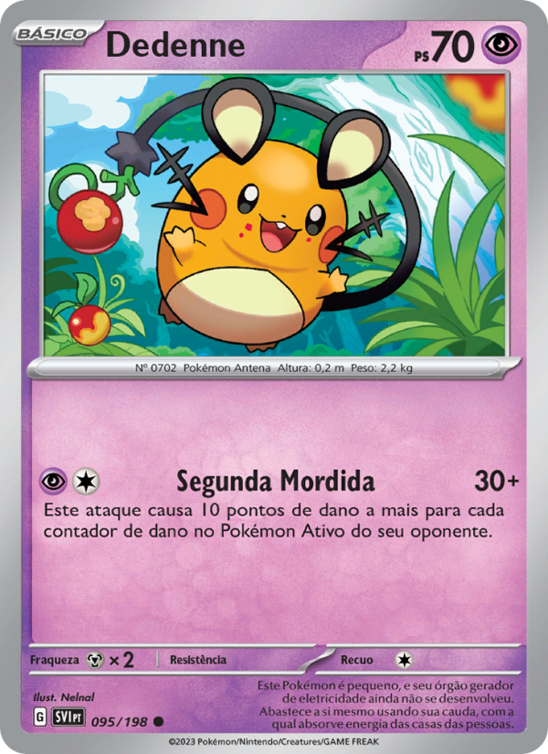 Dedenne 095 — Escarlate e Violeta (Portuguese Pokémon TCG card)