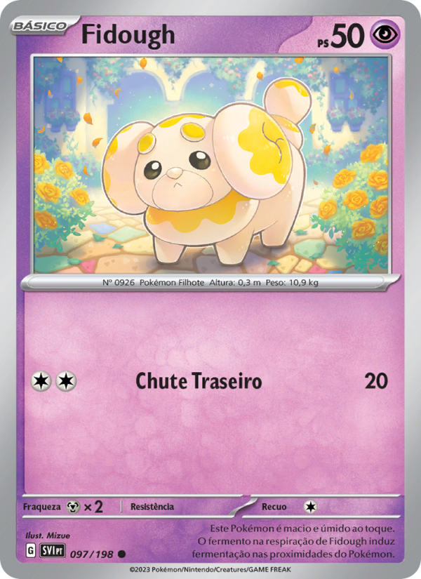 Fidough 097 — Escarlate e Violeta (Portuguese Pokémon TCG card)