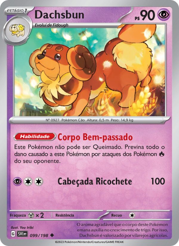 Dachsbun 099 — Escarlate e Violeta (Portuguese Pokémon TCG card)