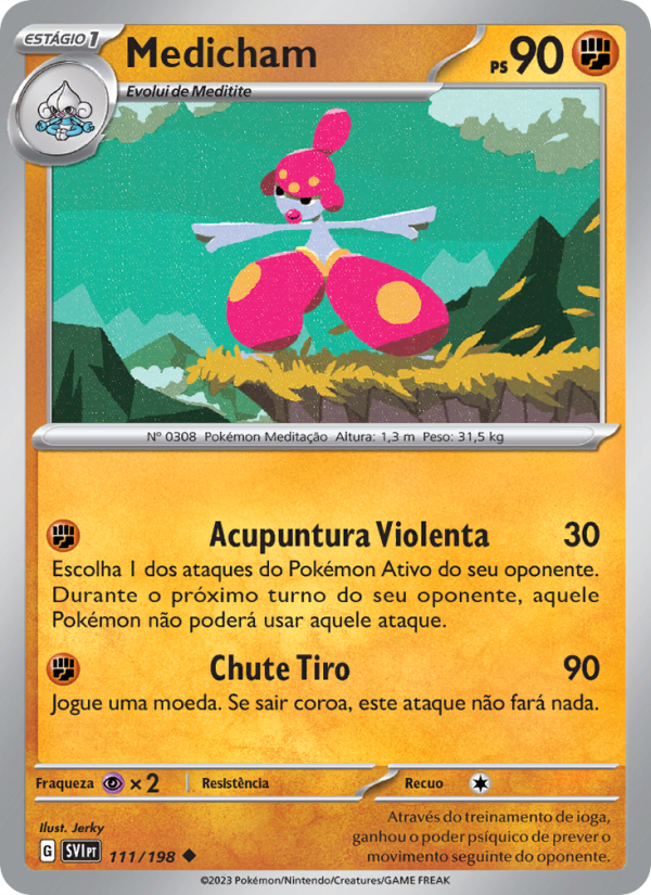 Medicham 111 — Escarlate e Violeta (Portuguese Pokémon TCG card)
