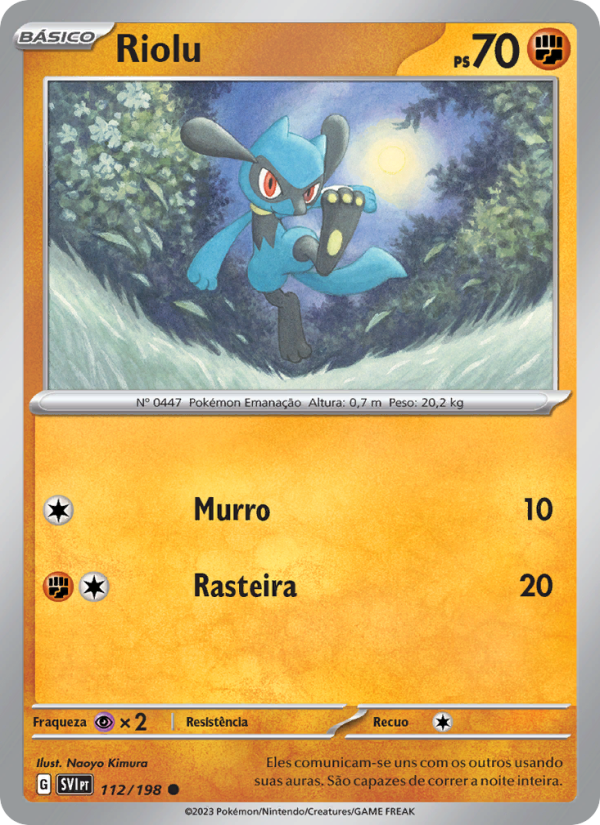 Riolu 112 — Escarlate e Violeta (Portuguese Pokémon TCG card)