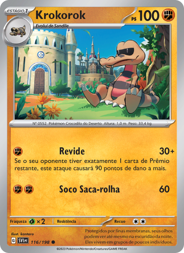 Krokorok 116 — Escarlate e Violeta (Portuguese Pokémon TCG card)