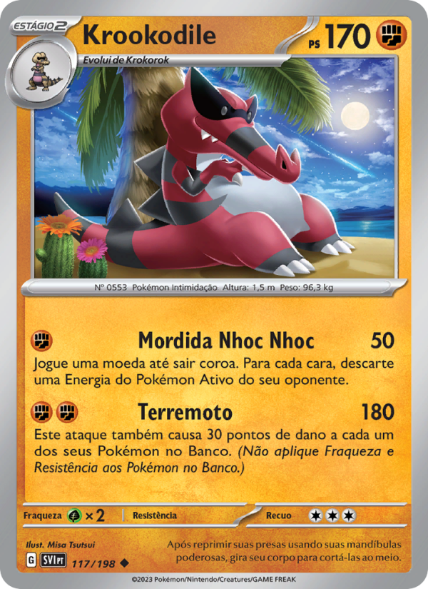 Krookodile 117 — Escarlate e Violeta (Portuguese Pokémon TCG card)