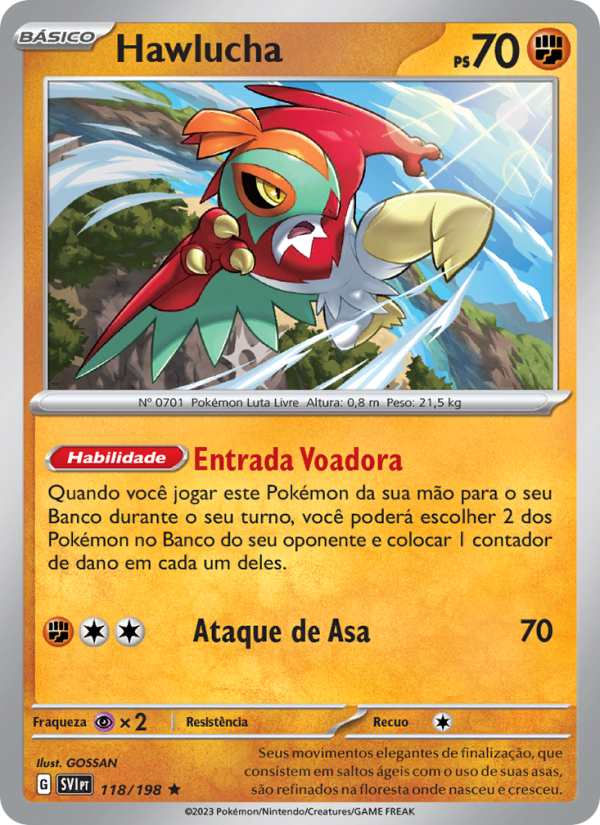 Hawlucha 118 — Escarlate e Violeta (Portuguese Pokémon TCG card)