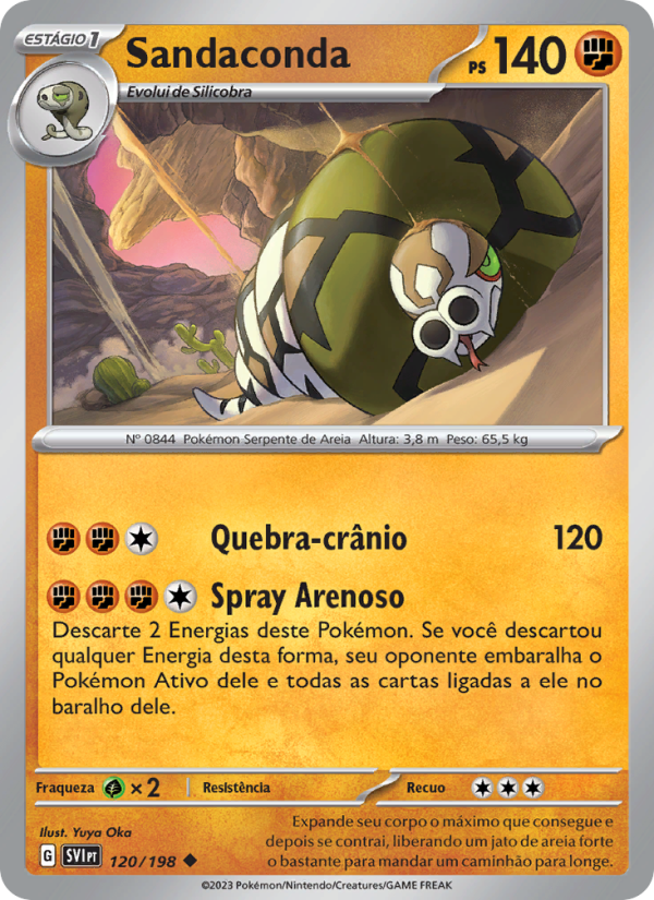 Sandaconda 120 — Escarlate e Violeta (Portuguese Pokémon TCG card)
