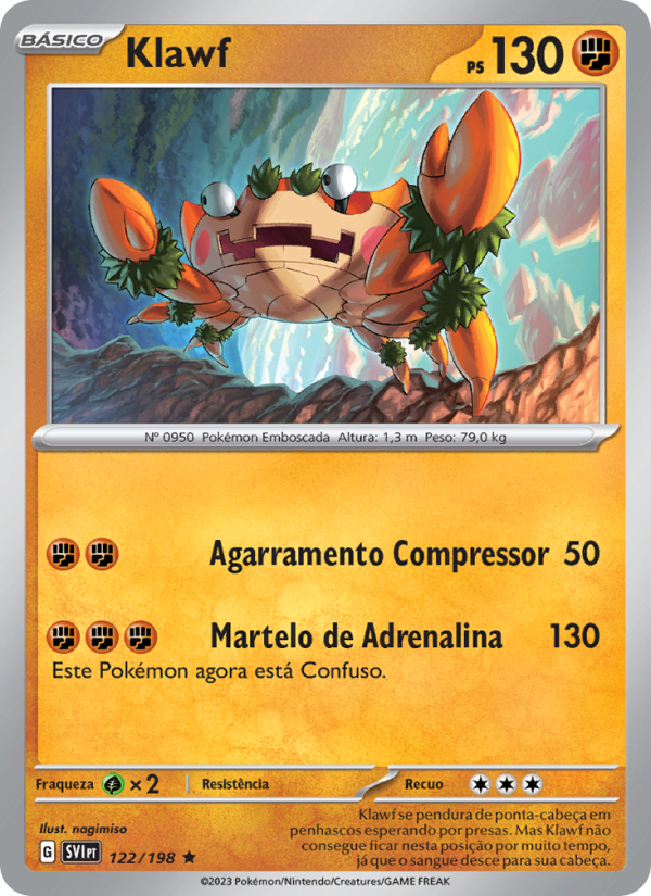 Klawf 122 — Escarlate e Violeta (Portuguese Pokémon TCG card)