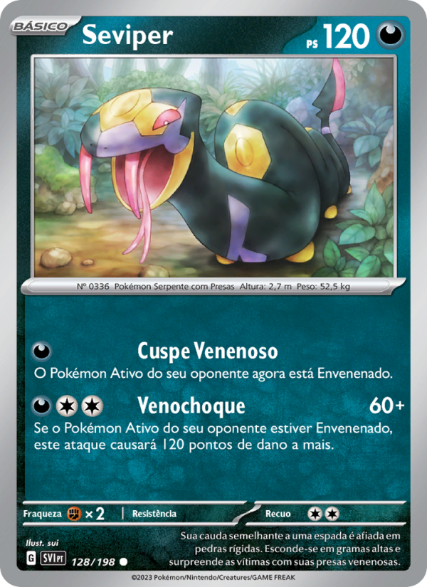 Seviper 128 — Escarlate e Violeta (Portuguese Pokémon TCG card)