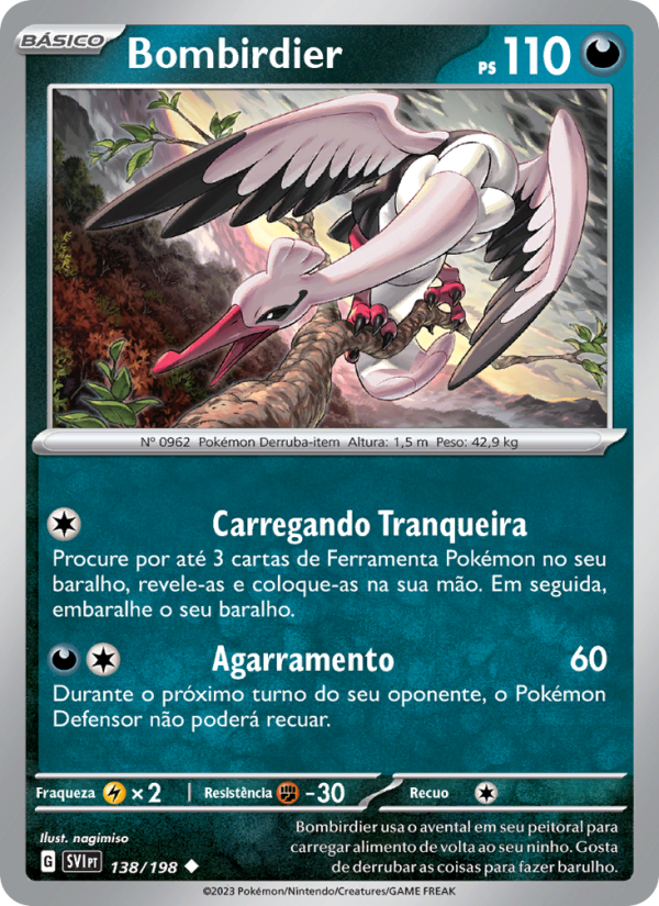 Bombirdier 138 — Escarlate e Violeta (Portuguese Pokémon TCG card)