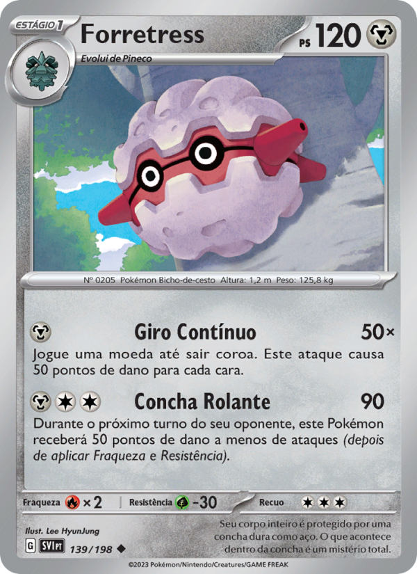Forretress 139 — Escarlate e Violeta (Portuguese Pokémon TCG card)