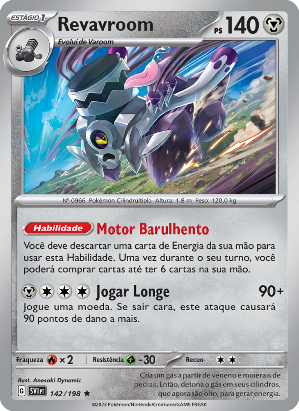 Revavroom 142 — Escarlate e Violeta (Portuguese Pokémon TCG card)
