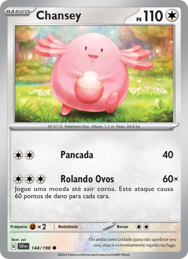 Chansey 144 — Escarlate e Violeta (Portuguese Pokémon TCG card)