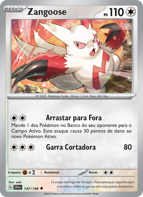 Zangoose 147 — Escarlate e Violeta (Portuguese Pokémon TCG card)