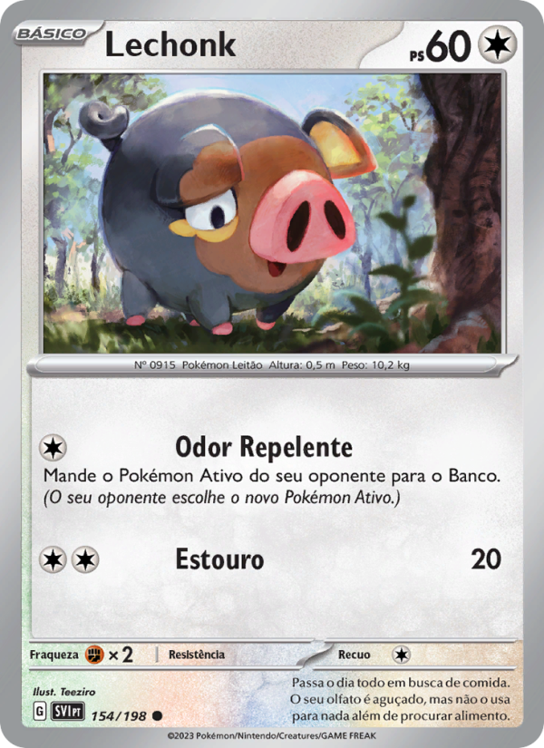 Lechonk 154 — Escarlate e Violeta (Portuguese Pokémon TCG card)