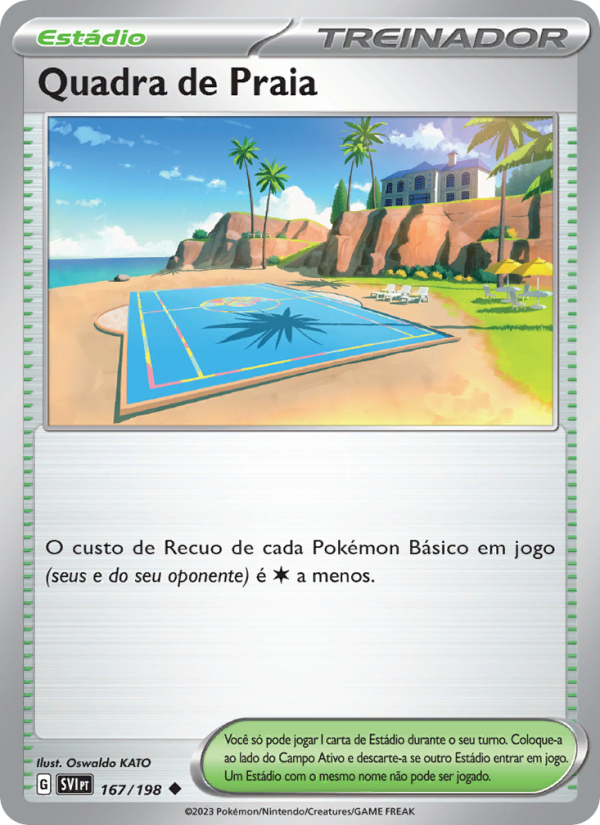 Quadra de Praia 167 — Escarlate e Violeta (Portuguese Pokémon TCG card)
