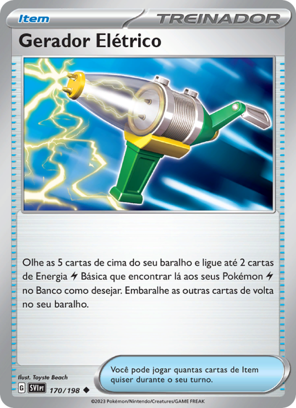 Gerador Elétrico 170 — Escarlate e Violeta (Portuguese Pokémon TCG card)
