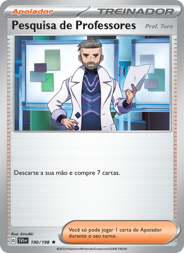 Pesquisa de Professores 190 — Escarlate e Violeta (Portuguese Pokémon TCG card)