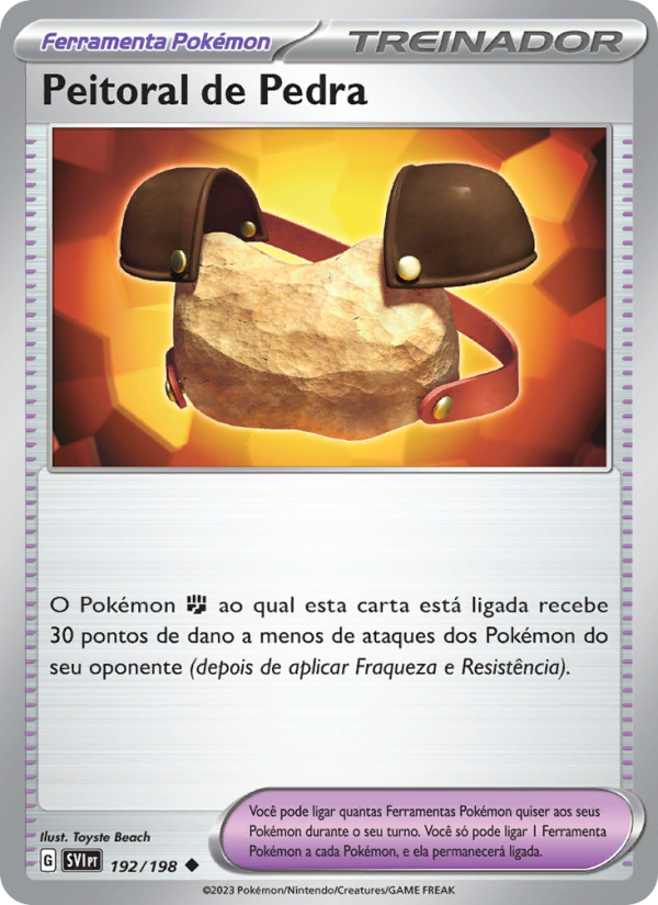 Peitoral de Pedra 192 — Escarlate e Violeta (Portuguese Pokémon TCG card)