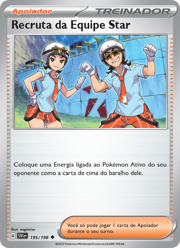 Recruta da Equipe Star 195 — Escarlate e Violeta (Portuguese Pokémon TCG card)