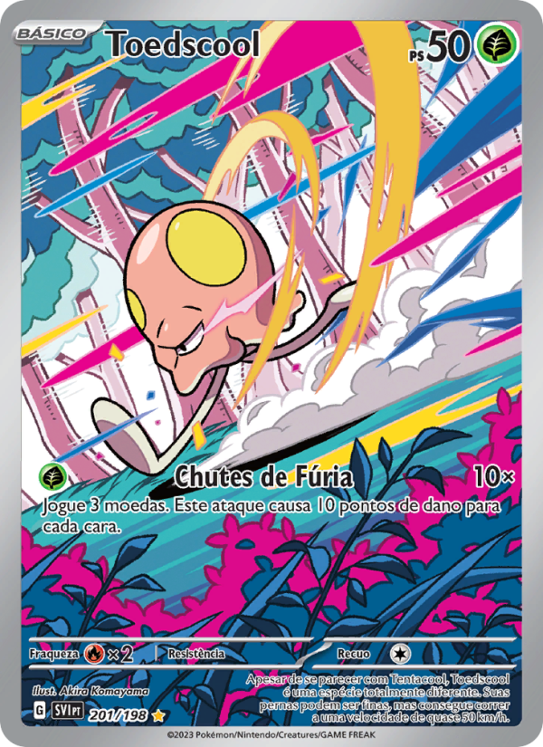 Toedscool 201 — Escarlate e Violeta (Portuguese Pokémon TCG card)