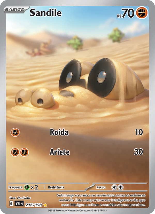 Sandile 216 — Escarlate e Violeta (Portuguese Pokémon TCG card)