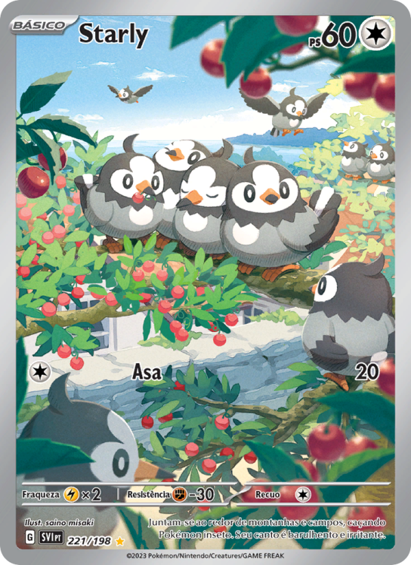 Starly 221 — Escarlate e Violeta (Portuguese Pokémon TCG card)