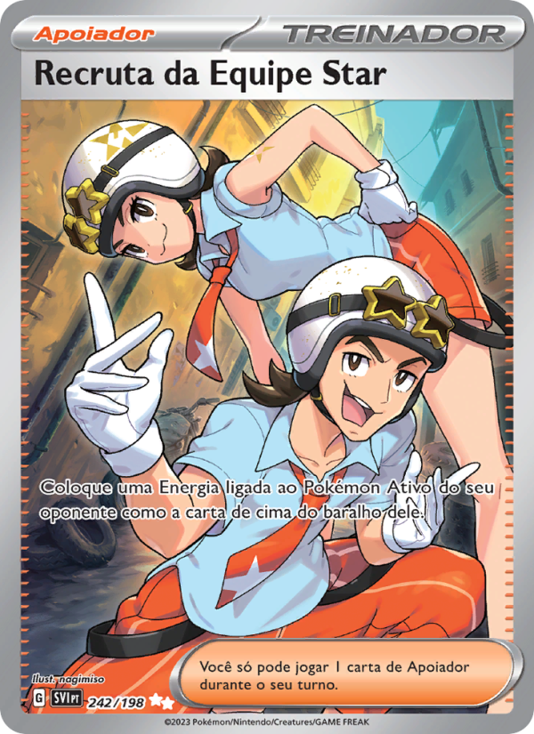 Recruta da Equipe Star 242 — Escarlate e Violeta (Portuguese Pokémon TCG card)