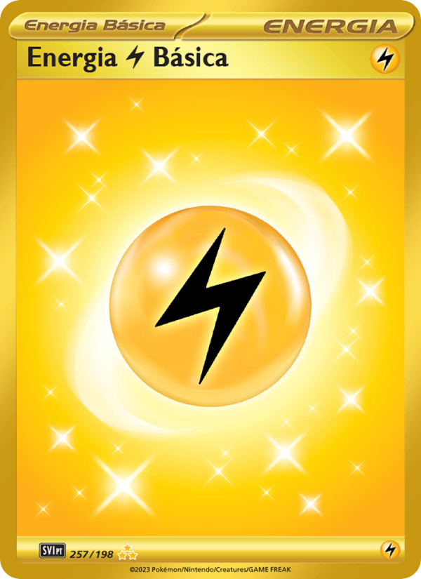Energia Lightning Básica 257 — Escarlate e Violeta (Portuguese Pokémon TCG card)