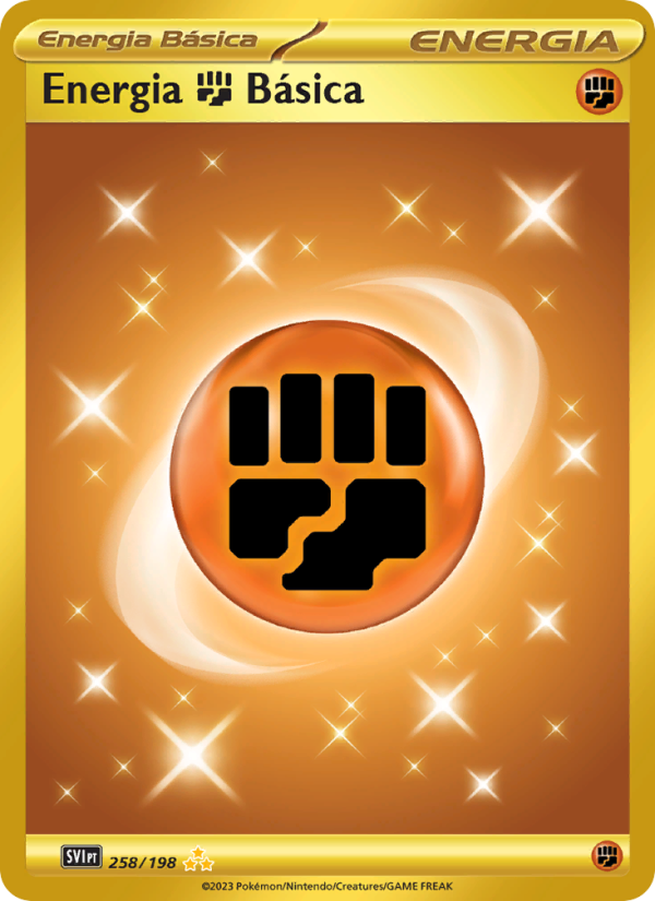 Energia Fighting Básica 258 — Escarlate e Violeta (Portuguese Pokémon TCG card)