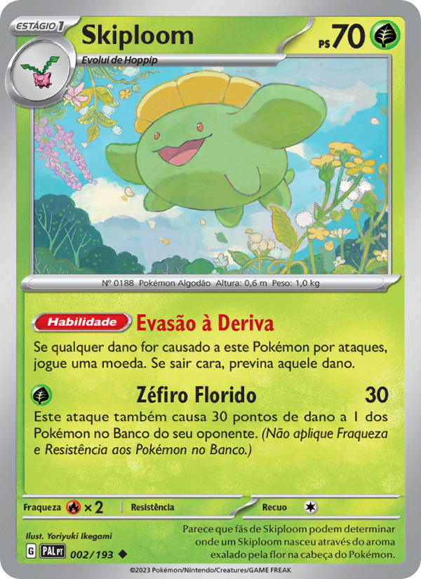Skiploom 002 — Evoluções em Paldea (Portuguese Pokémon TCG card)