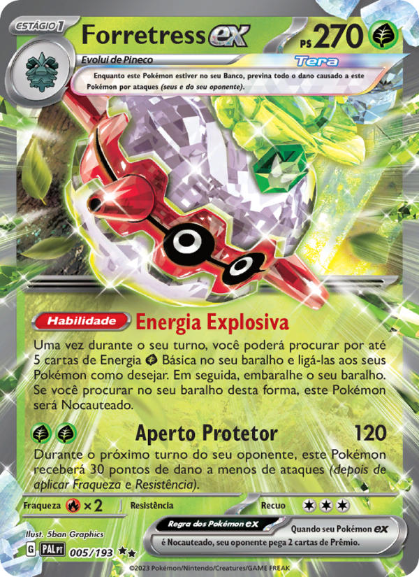 Forretress ex 005 — Evoluções em Paldea (Portuguese Pokémon TCG card)