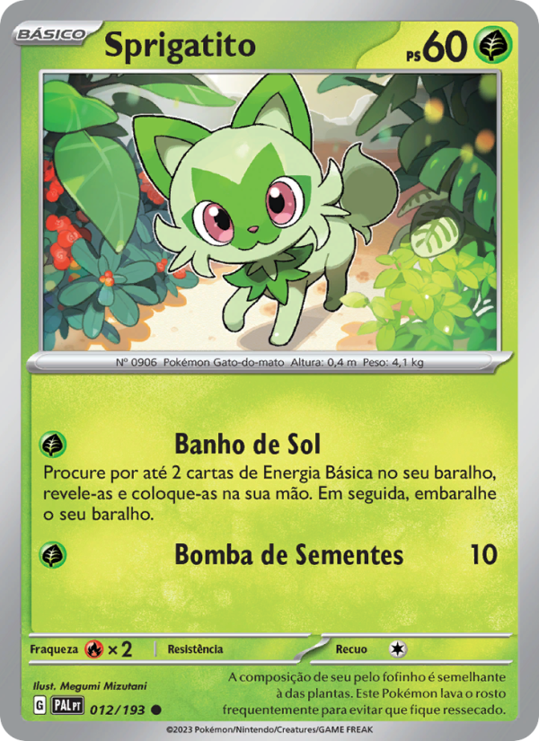 Sprigatito 012 — Evoluções em Paldea (Portuguese Pokémon TCG card)