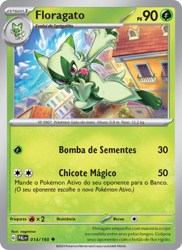 Floragato 014 — Evoluções em Paldea (Portuguese Pokémon TCG card)