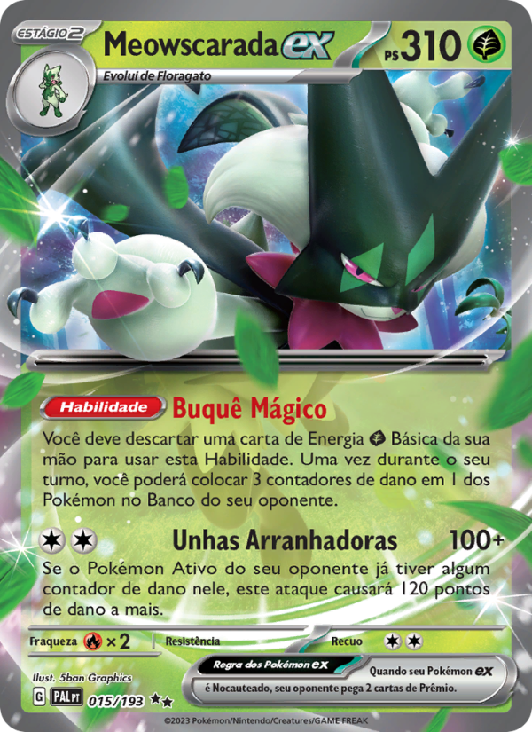 Meowscarada ex 015 — Evoluções em Paldea (Portuguese Pokémon TCG card)